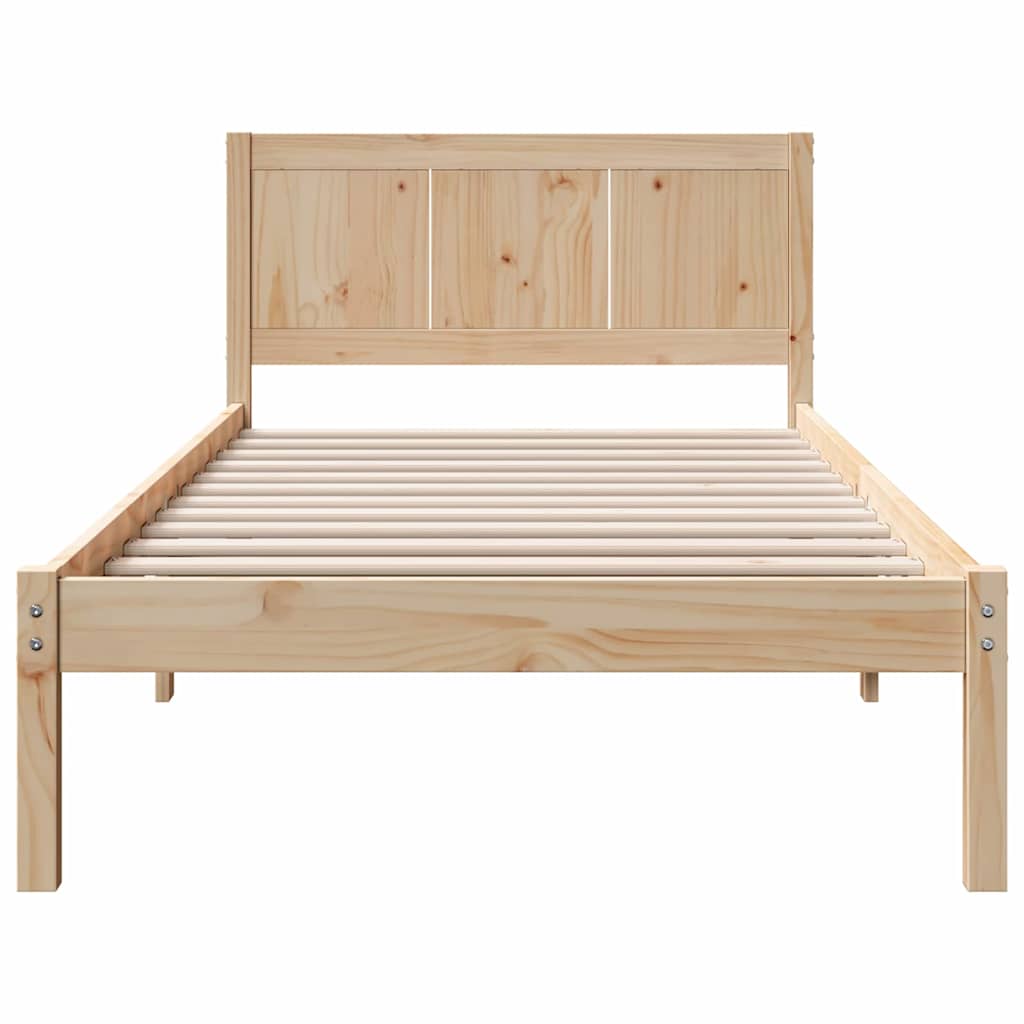 Krevetna konstrukcija Smeđa 100 x 200 cm Čvrsto borovo drvo