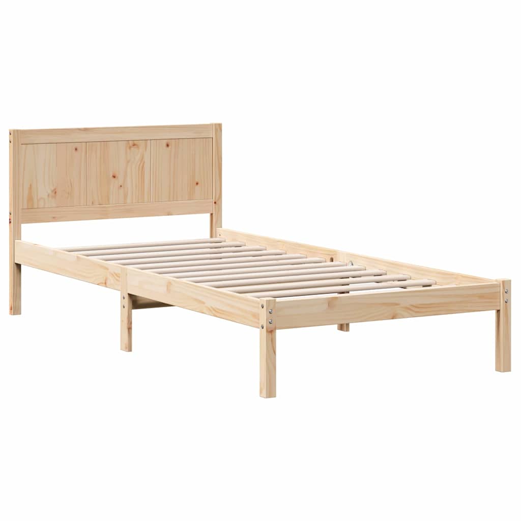 Krevetna konstrukcija Smeđa 90 x 190 cm Čvrsto borovo drvo