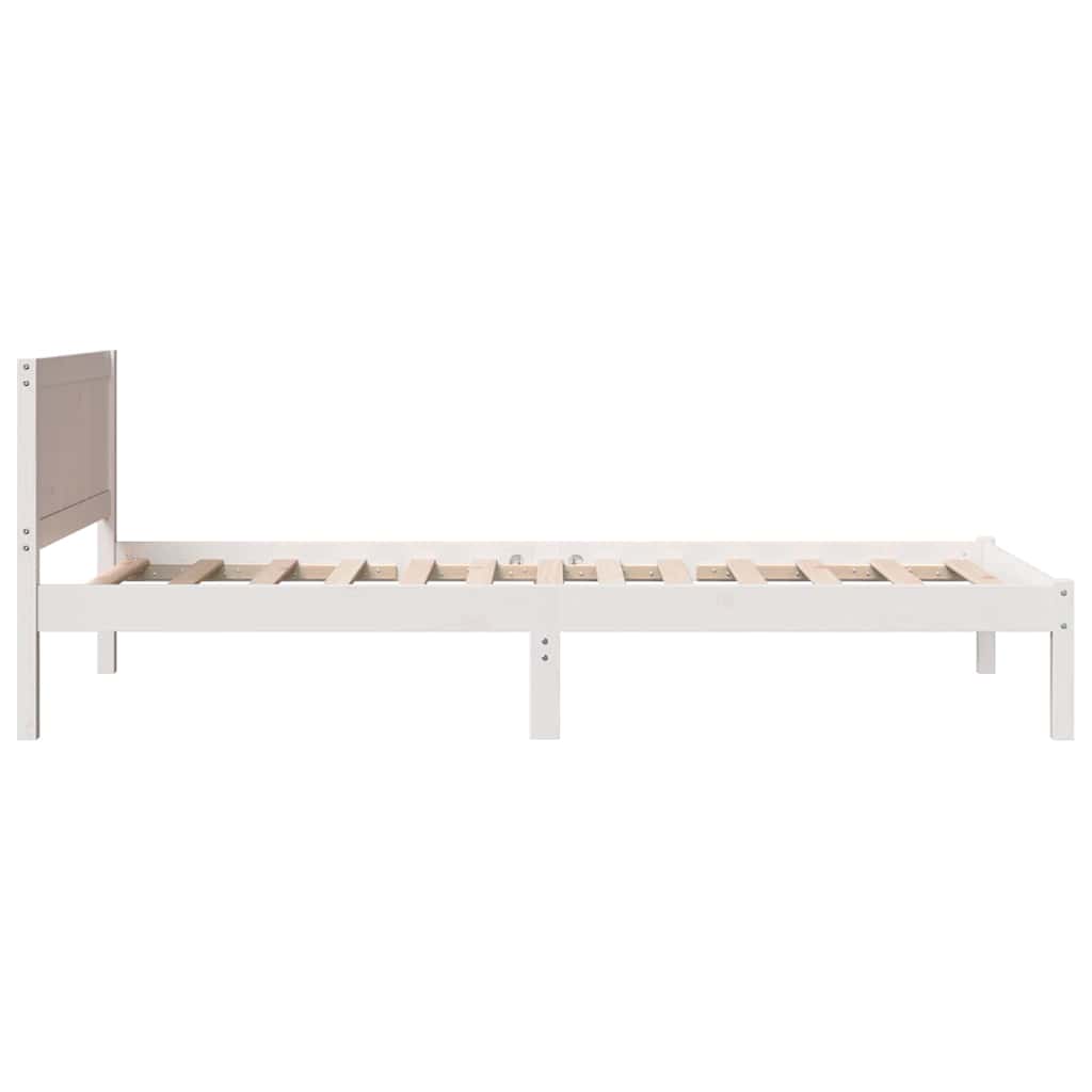 Krevetna konstrukcija Bijelo 75 x 190 cm Čvrsto borovo drvo