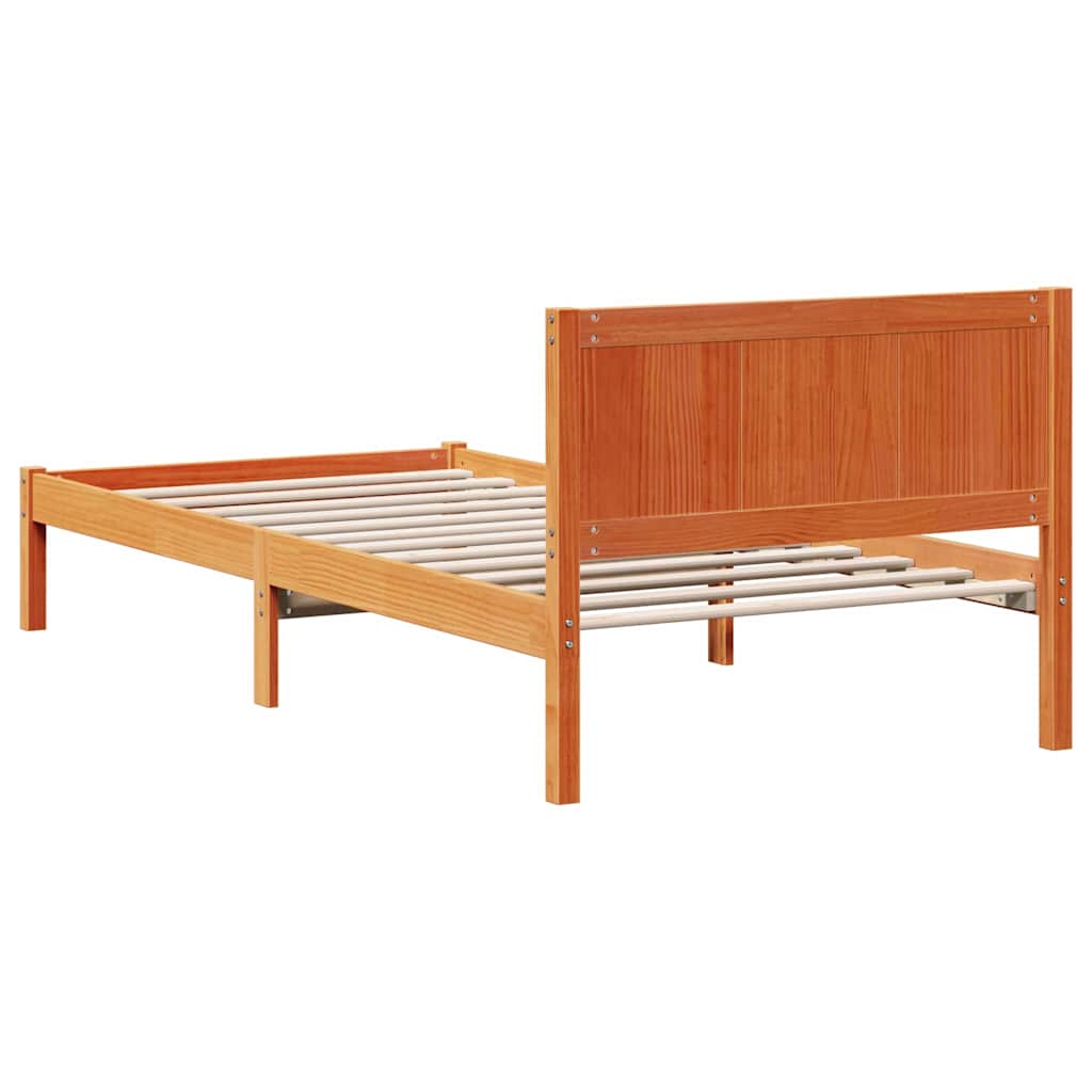 Krevetna konstrukcija Smeđa 75 x 190 cm Čvrsto borovo drvo