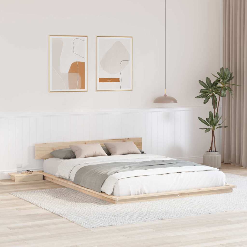 Krevetna konstrukcija s uzglavljem Smeđa 160 x 200 cm boja drva