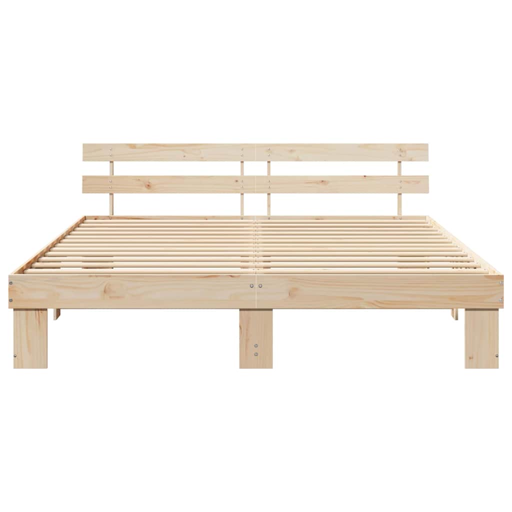 Krevetna konstrukcija Prirodna 200 x 200 cm Čvrsto borovo drvo