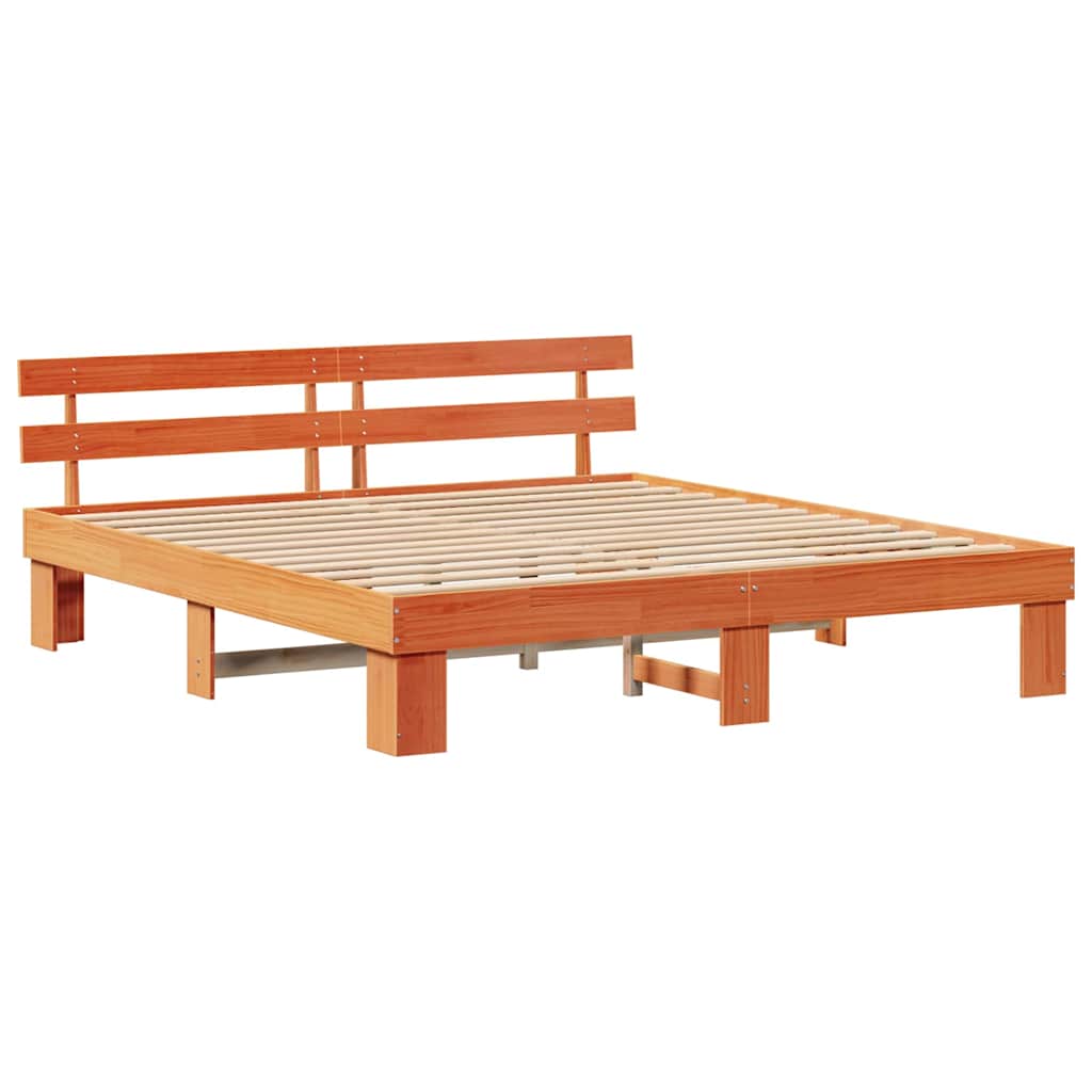 Krevetna konstrukcija s uzglavljem Vosak smeđa 200 x 200 cm