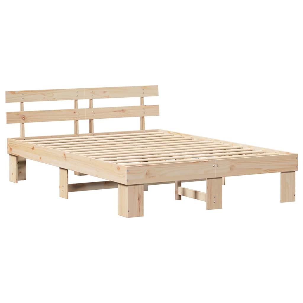 Krevetna konstrukcija Prirodna 150 x 200 cm Čvrsto borovo drvo
