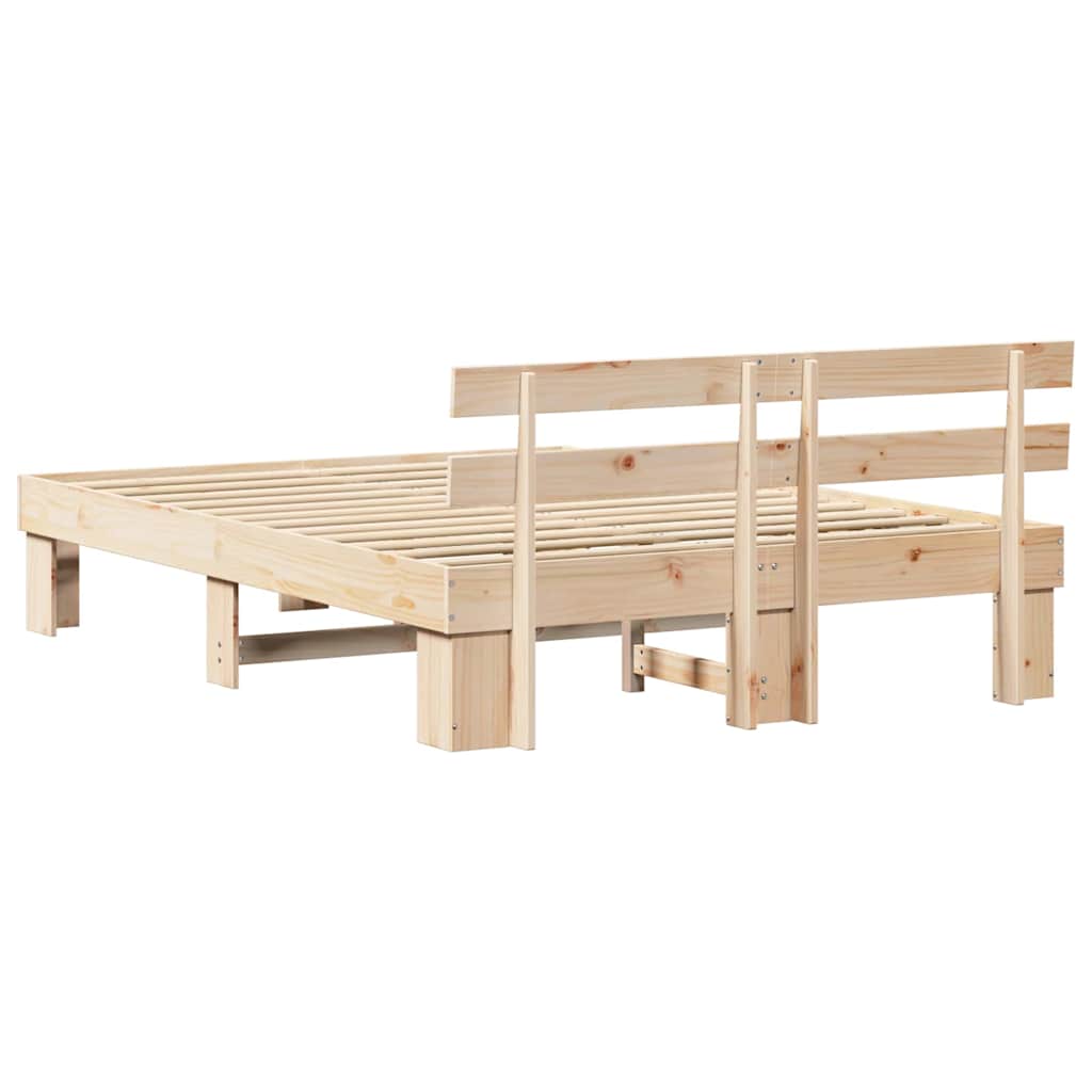 Krevetna konstrukcija Prirodna 150 x 200 cm Čvrsto borovo drvo