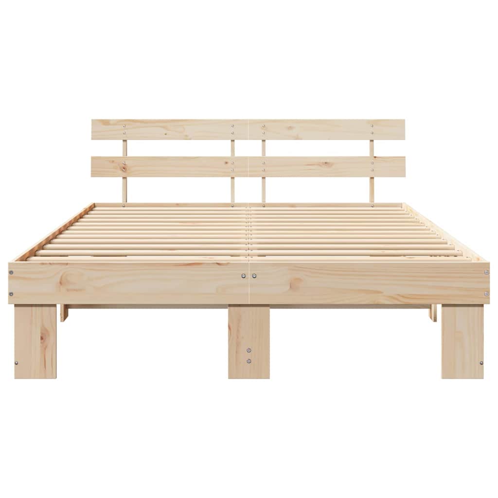 Krevetna konstrukcija Prirodna 150 x 200 cm Čvrsto borovo drvo