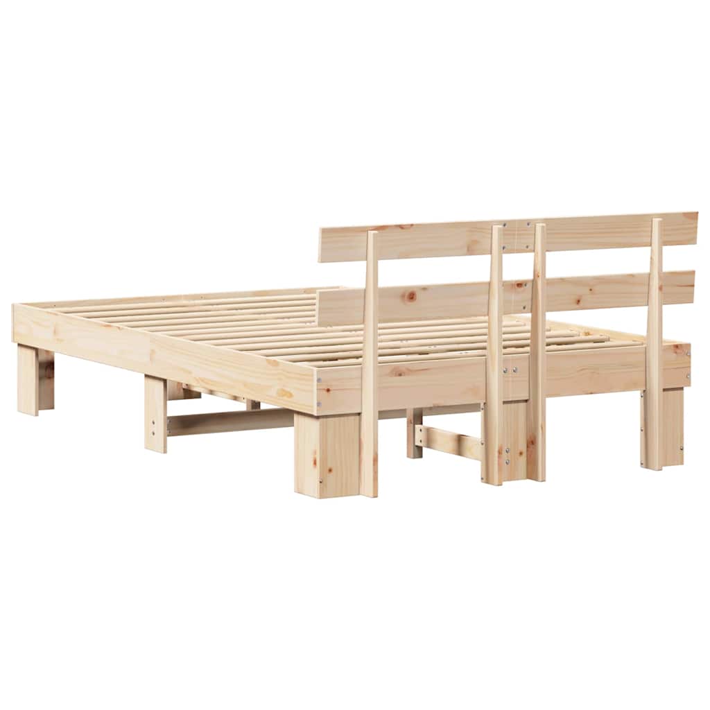 Krevetna konstrukcija Prirodna 140 x 190 cm Čvrsto borovo drvo