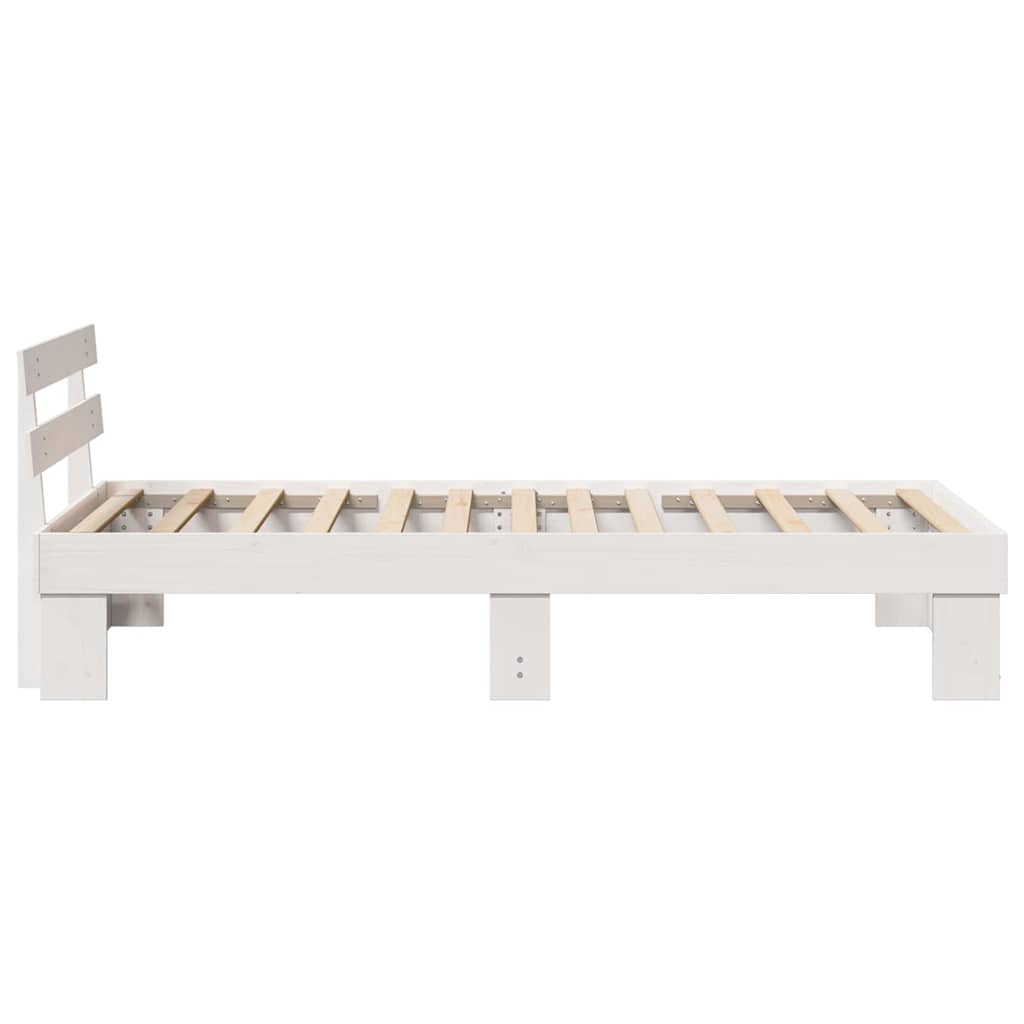 Krevetna konstrukcija Bijelo 90 x 200 cm Čvrsto borovo drvo