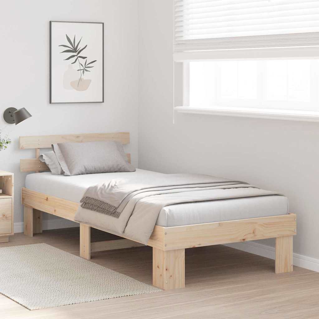 Krevetna konstrukcija Prirodna 80 x 200 cm Čvrsto borovo drvo
