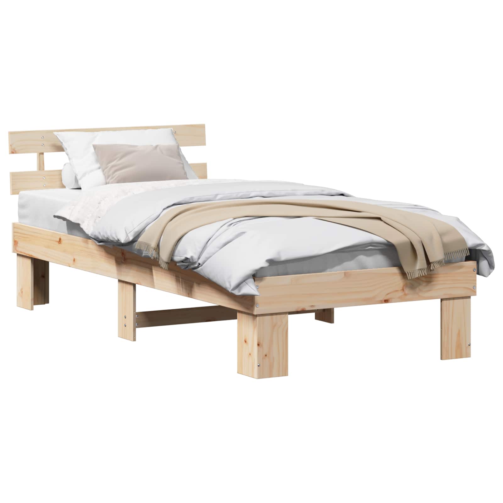 Krevetna konstrukcija Prirodna 80 x 200 cm Čvrsto borovo drvo
