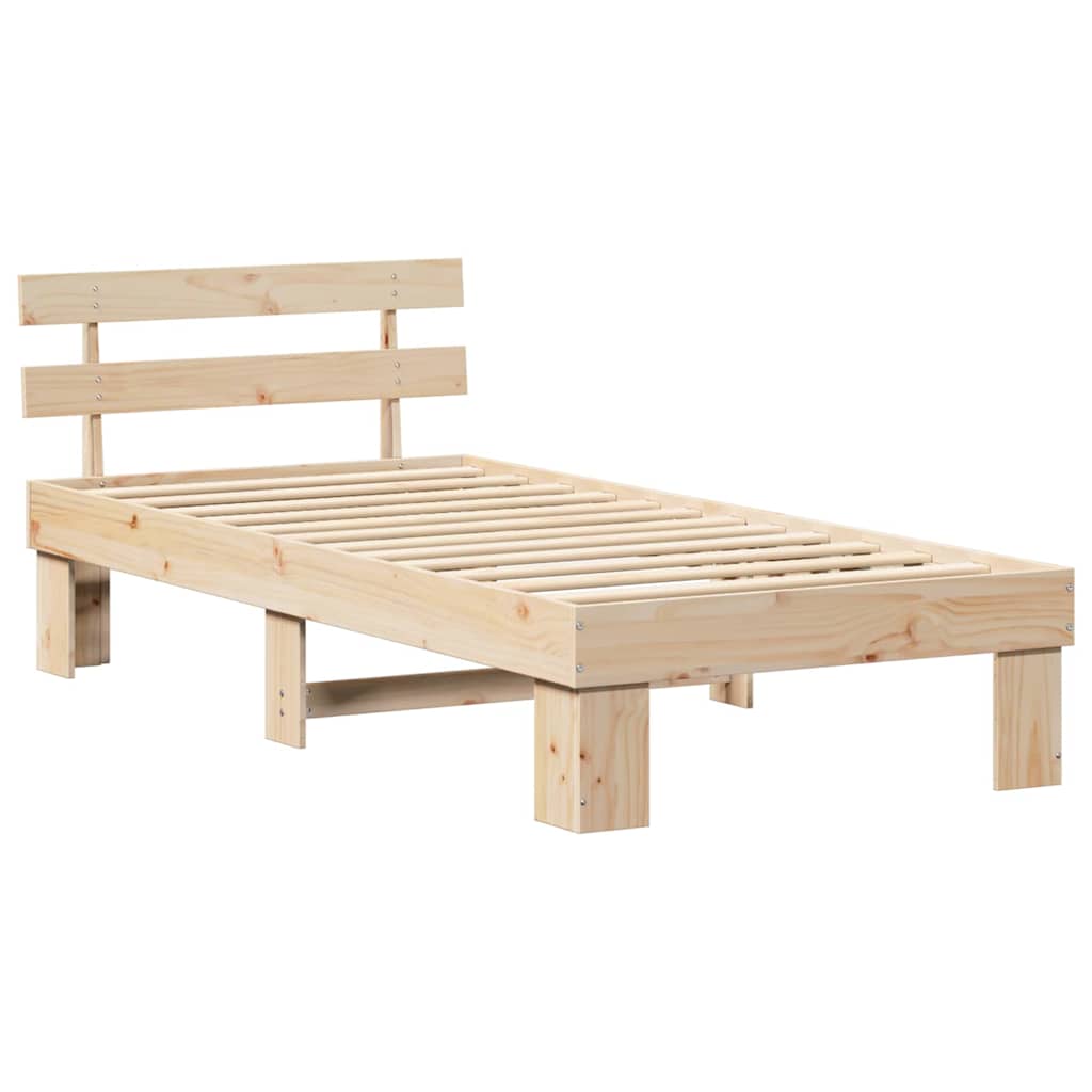 Krevetna konstrukcija Prirodna 90 x 190 cm Čvrsto borovo drvo