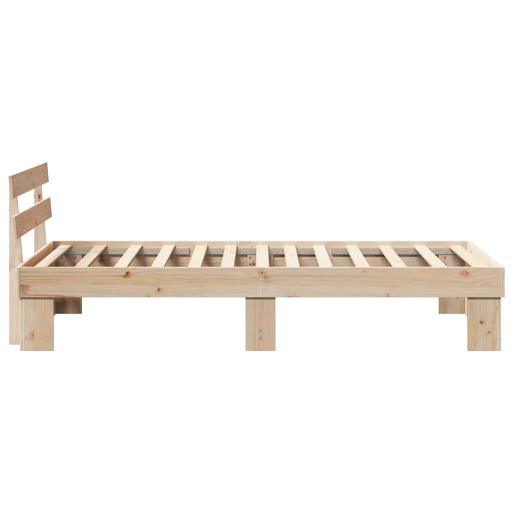 Krevetna konstrukcija Prirodna 90 x 190 cm Čvrsto borovo drvo