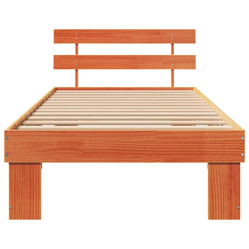 Krevetna konstrukcija s uzglavljem Vosak smeđa 90 x 190 cm