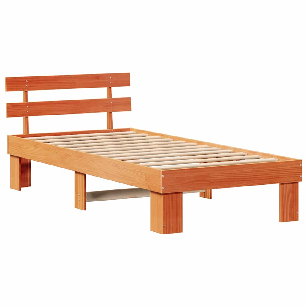 Krevetna konstrukcija s uzglavljem Vosak smeđa 75 x 190 cm