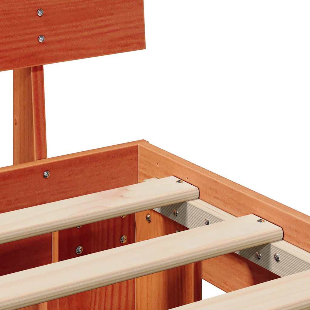 Krevetna konstrukcija s uzglavljem Vosak smeđa 90 x 200 cm