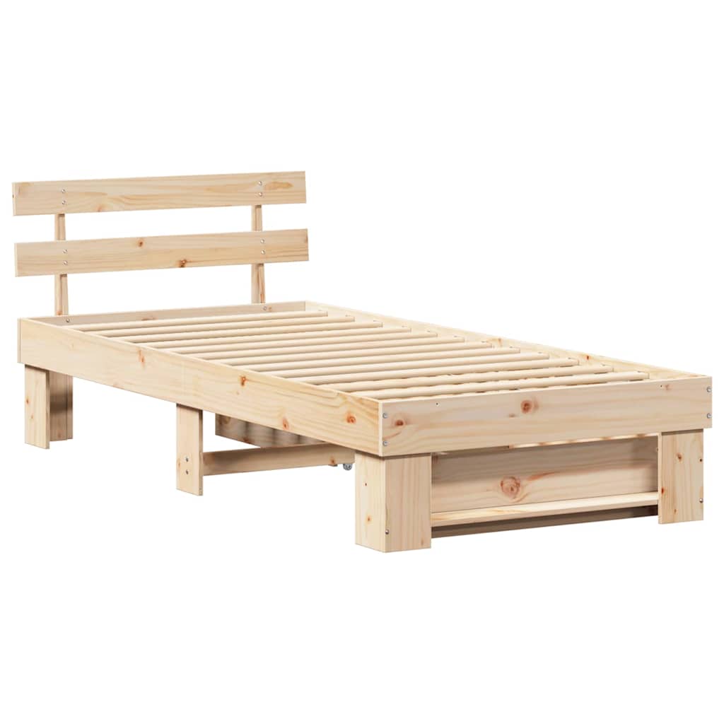 Krevetna konstrukcija Prirodna 90 x 190 cm Čvrsto borovo drvo