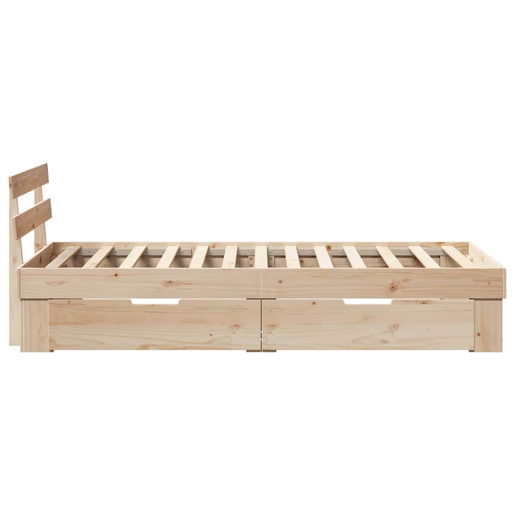 Krevetna konstrukcija Prirodna 90 x 190 cm Čvrsto borovo drvo