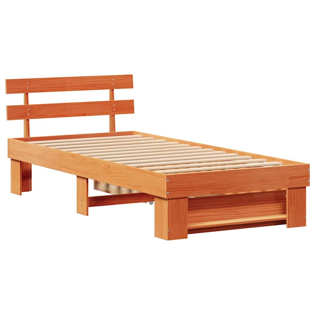 Krevetna konstrukcija s uzglavljem Vosak smeđa 75 x 190 cm