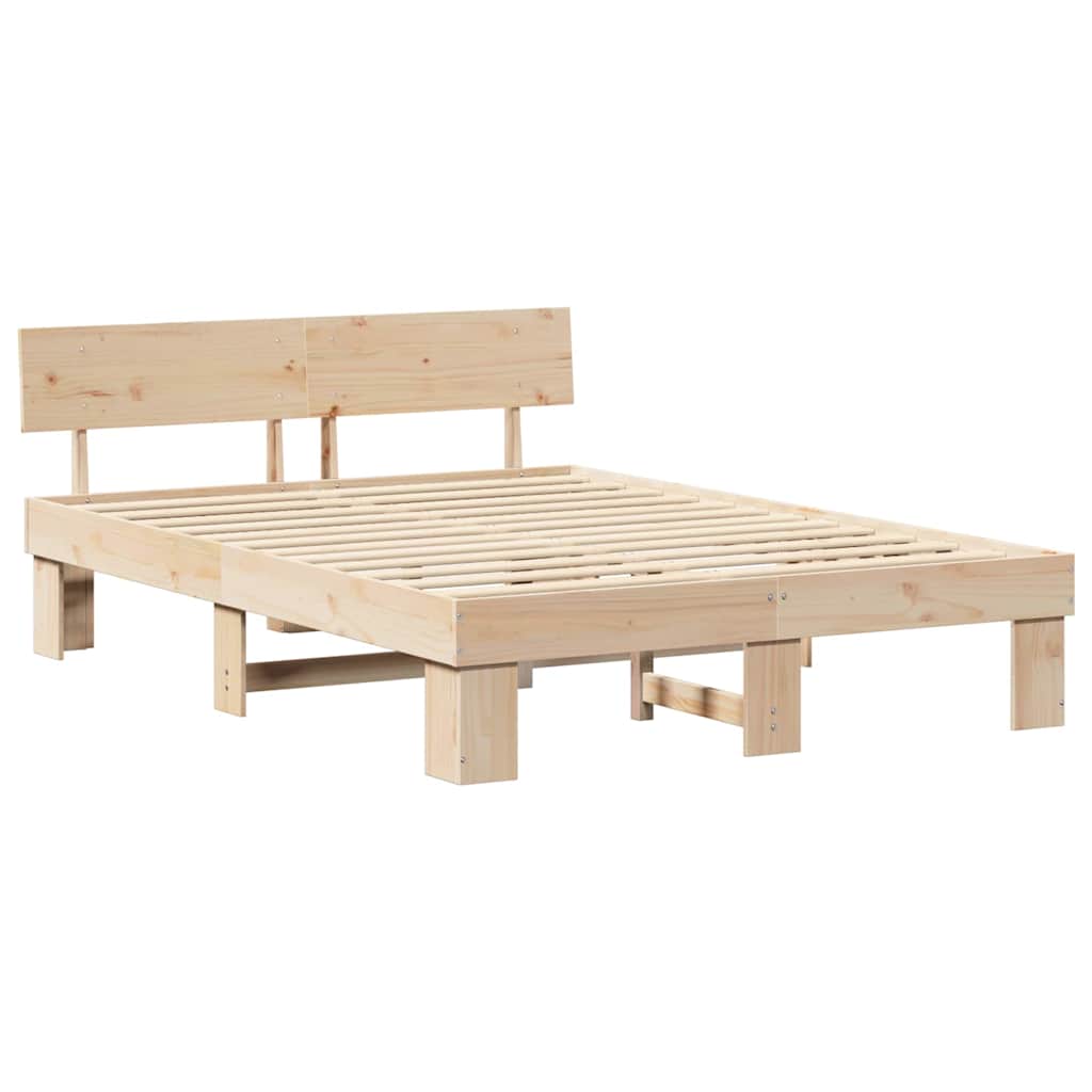 Krevetna konstrukcija Prirodna 150 x 200 cm Čvrsto borovo drvo