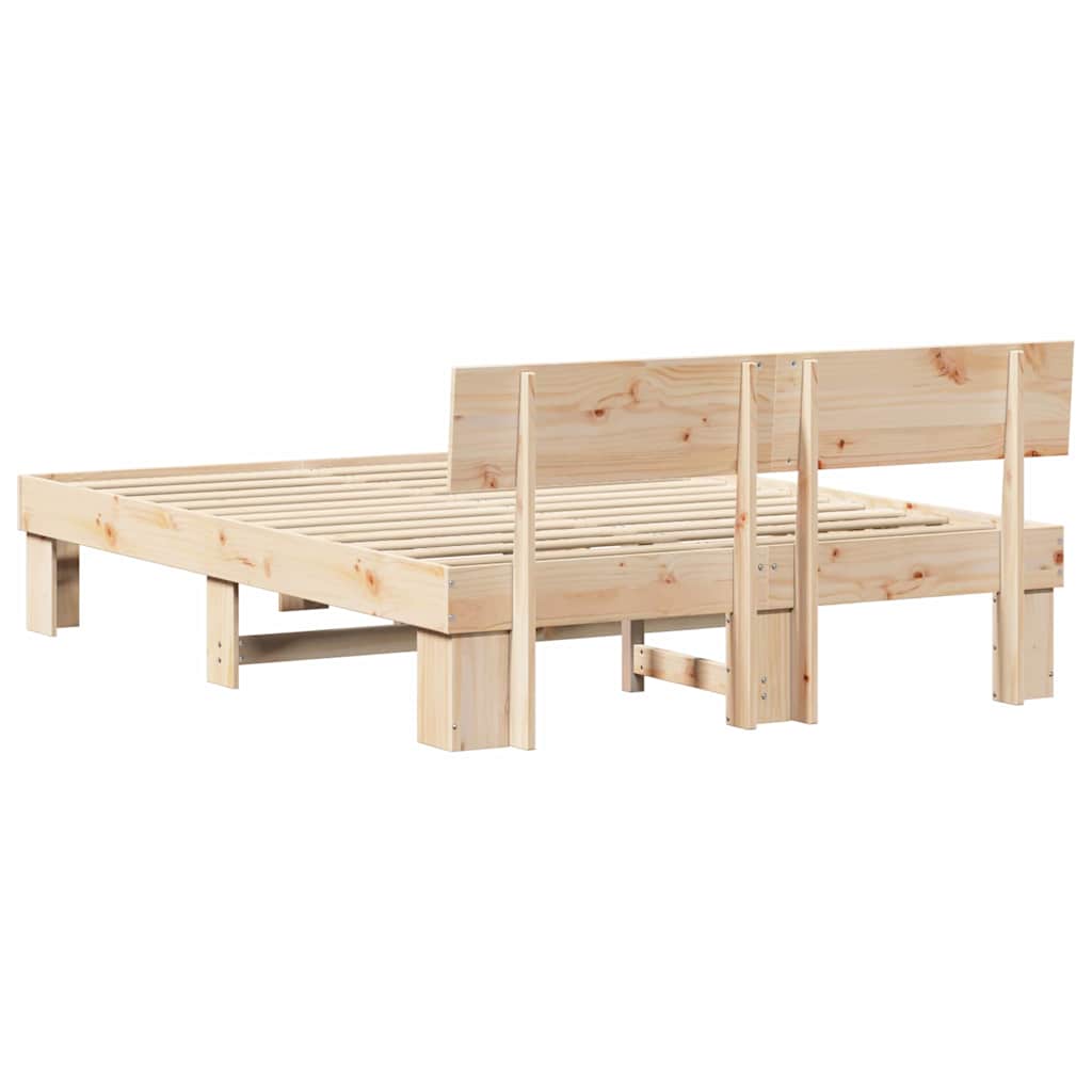 Krevetna konstrukcija Prirodna 150 x 200 cm Čvrsto borovo drvo