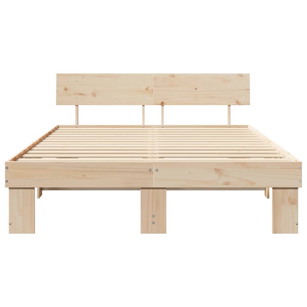 Krevetna konstrukcija Prirodna 150 x 200 cm Čvrsto borovo drvo