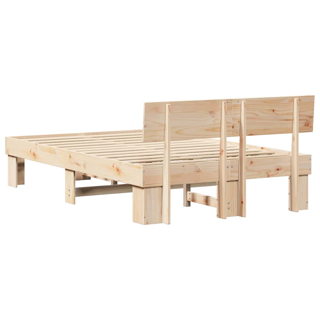 Krevetna konstrukcija Prirodna 140 x 190 cm Čvrsto borovo drvo