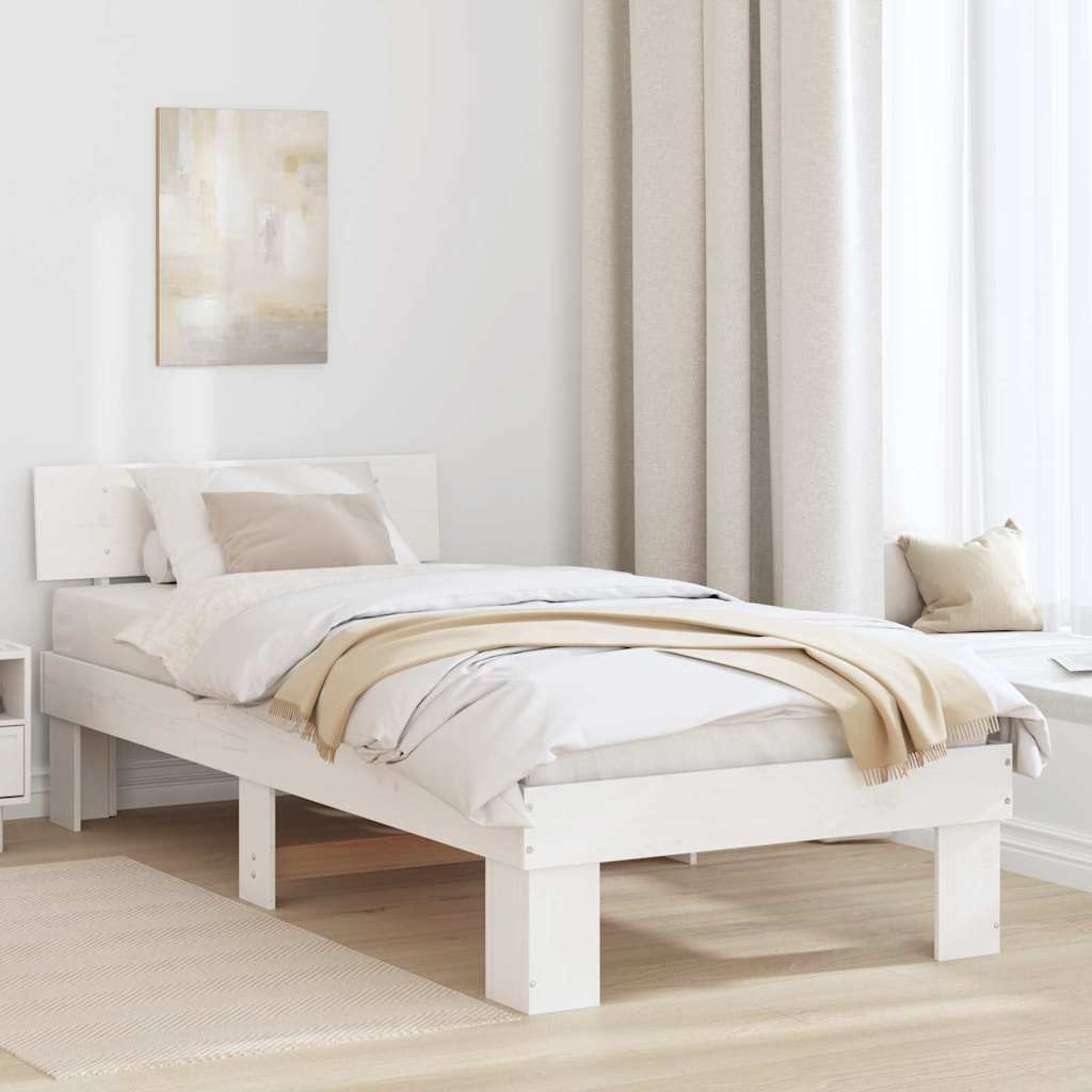 Krevetna konstrukcija Bijelo 80 x 200 cm Čvrsto borovo drvo