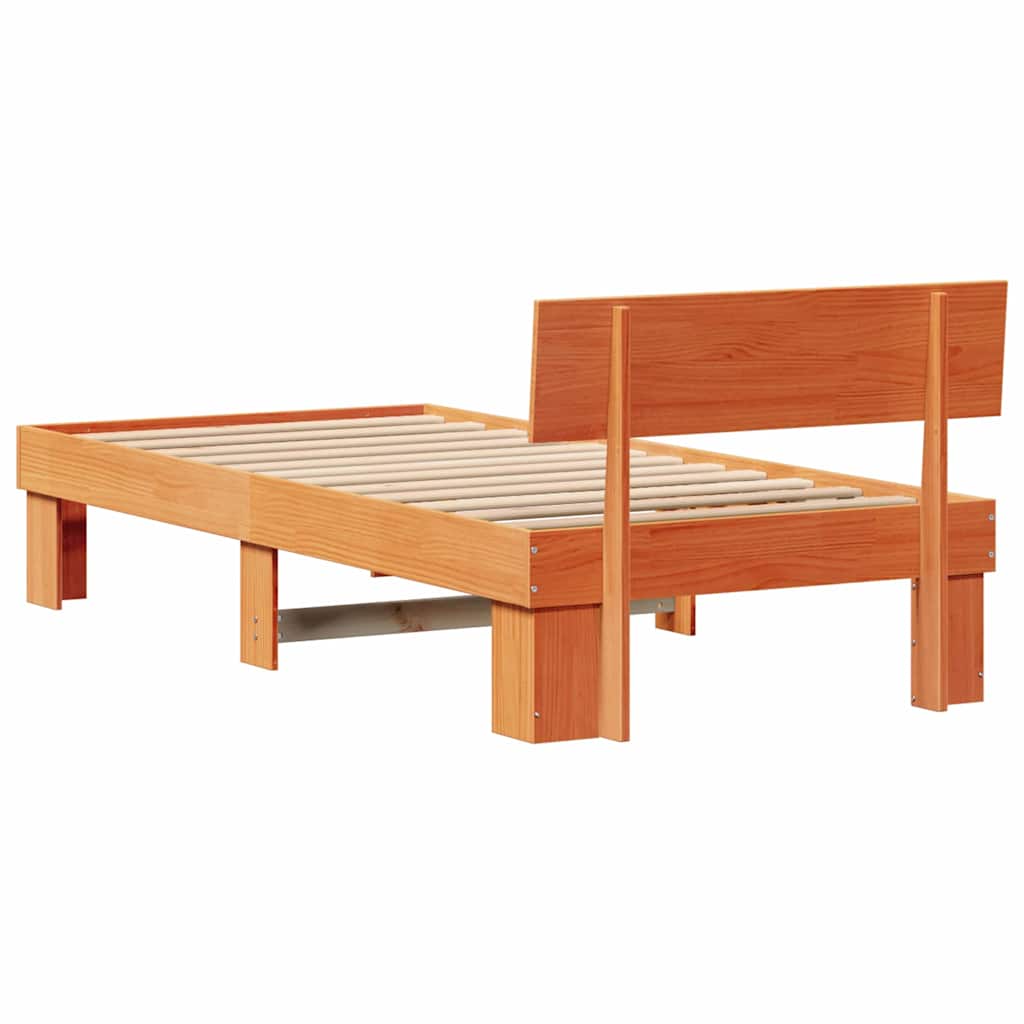 Krevetna konstrukcija s uzglavljem Vosak smeđa 80 x 200 cm