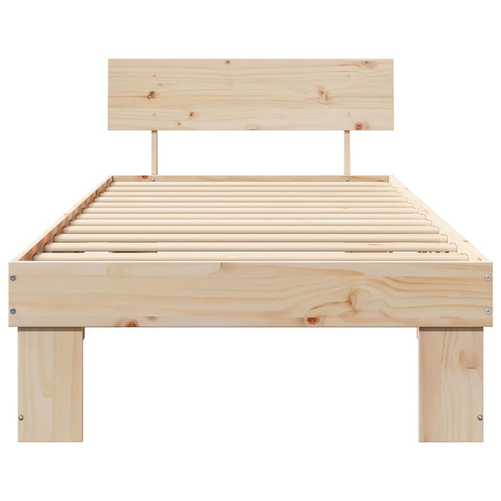 Krevetna konstrukcija Prirodna 90 x 190 cm Čvrsto borovo drvo