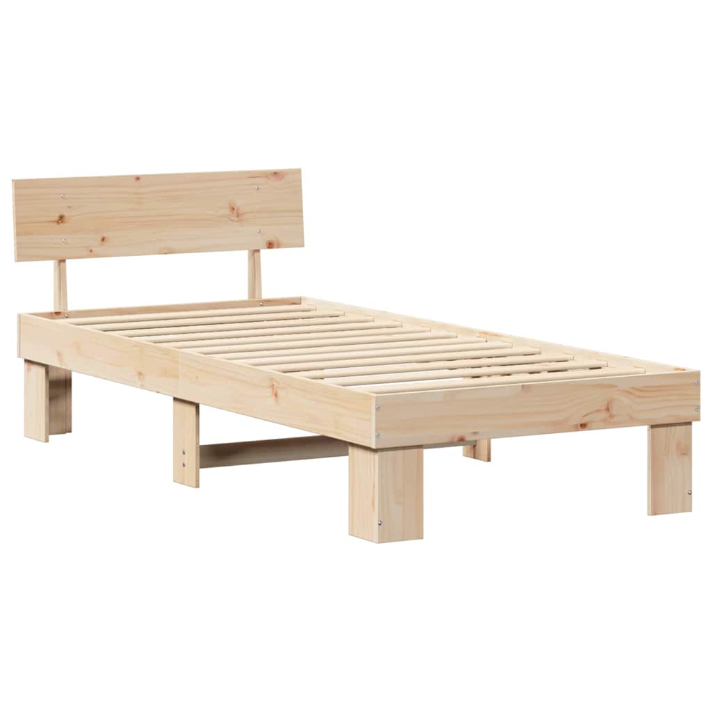 Krevetna konstrukcija Prirodna 75 x 190 cm Čvrsto borovo drvo