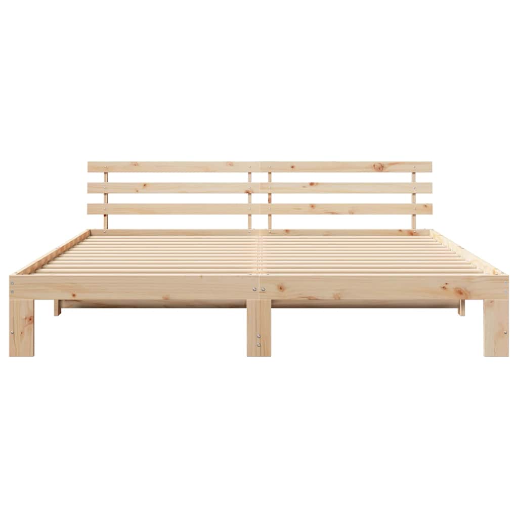 Krevetna konstrukcija Prirodna 200 x 200 cm Čvrsto borovo drvo