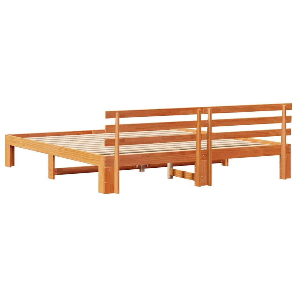 Krevetna konstrukcija s uzglavljem Vosak smeđa 200 x 200 cm