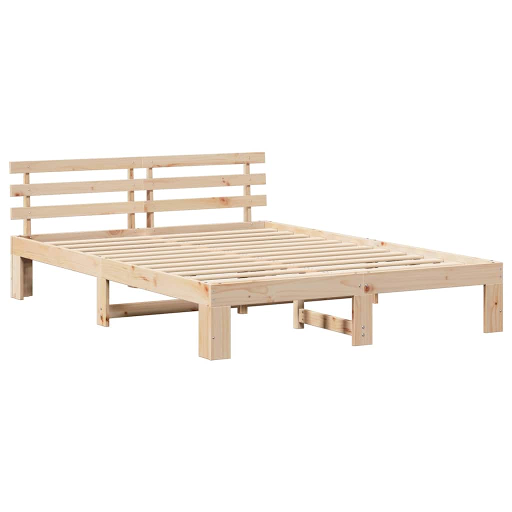 Krevetna konstrukcija Prirodna 150 x 200 cm Čvrsto borovo drvo