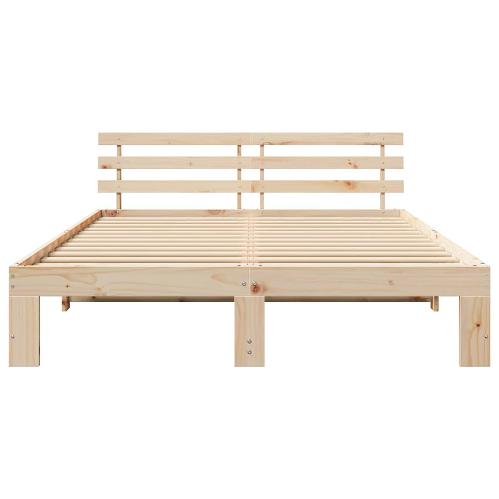 Krevetna konstrukcija Prirodna 150 x 200 cm Čvrsto borovo drvo
