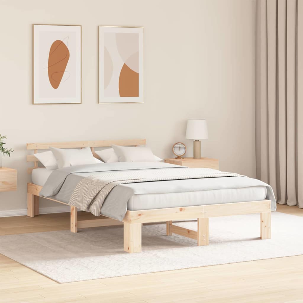 Krevetna konstrukcija Prirodna 120 x 200 cm Čvrsto borovo drvo