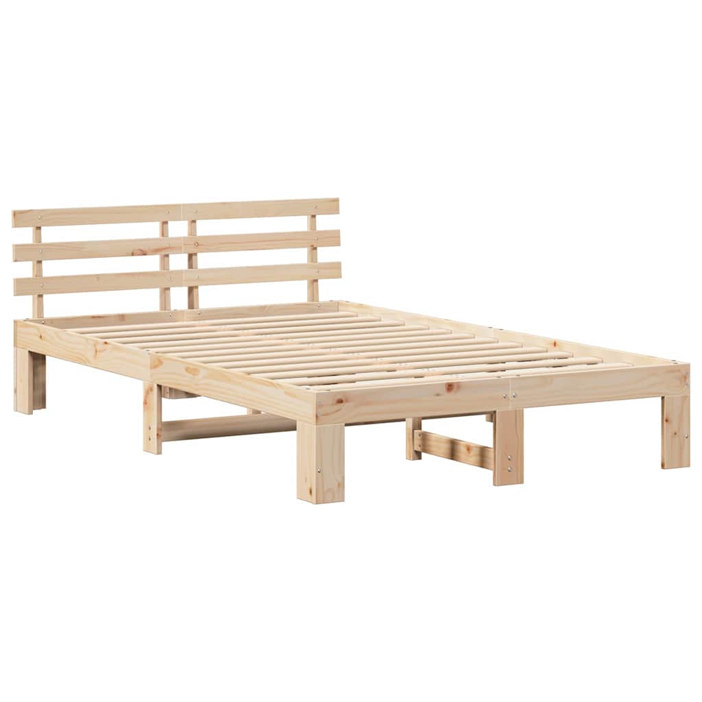 Krevetna konstrukcija Prirodna 120 x 200 cm Čvrsto borovo drvo