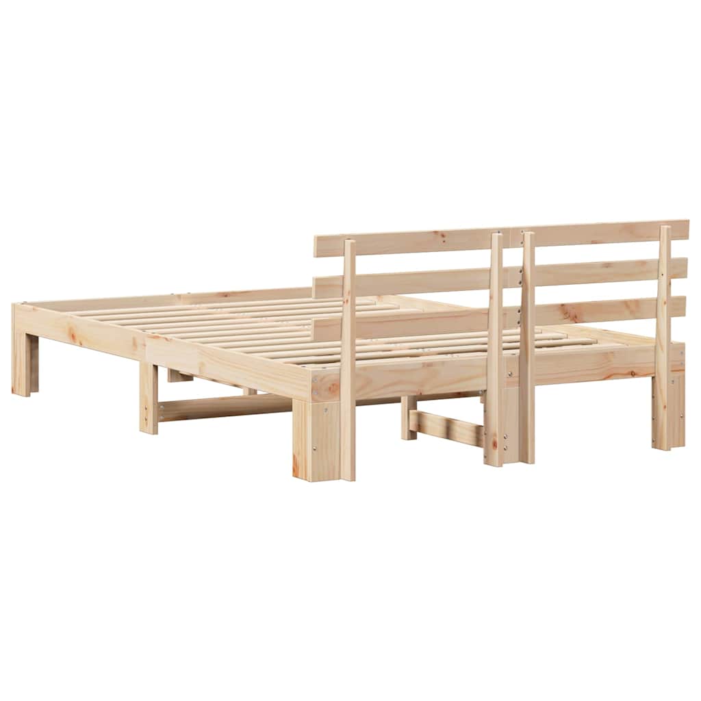 Krevetna konstrukcija Prirodna 140 x 190 cm Čvrsto borovo drvo