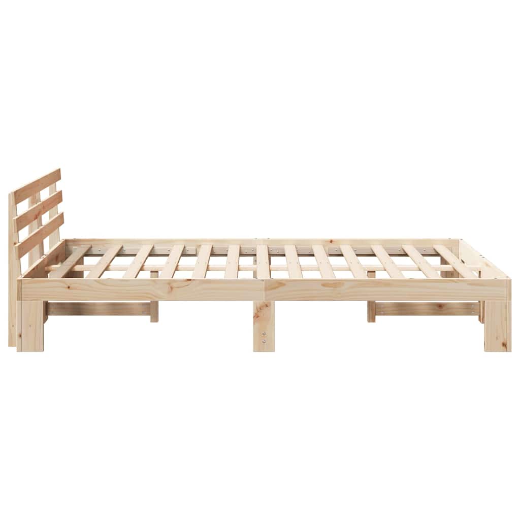 Krevetna konstrukcija Prirodna 140 x 190 cm Čvrsto borovo drvo