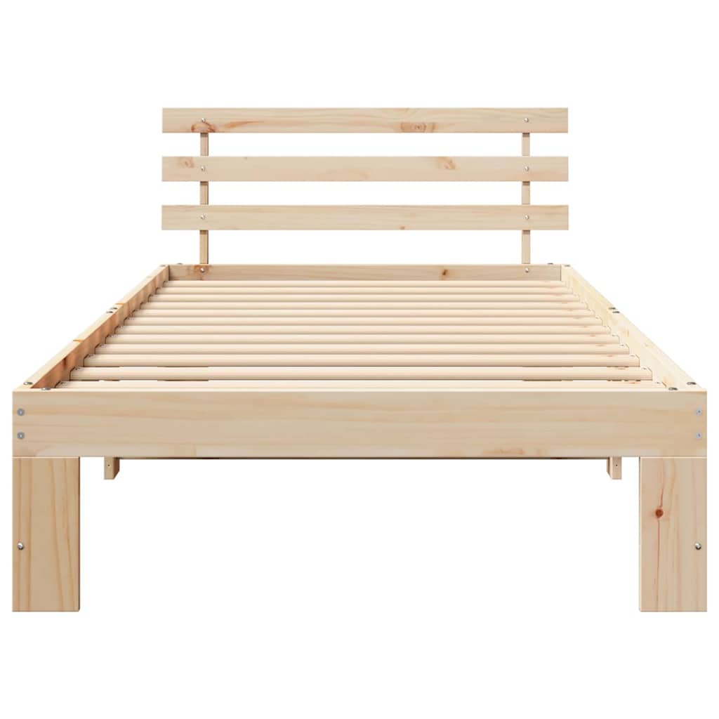 Krevetna konstrukcija Prirodna 90 x 200 cm Čvrsto borovo drvo