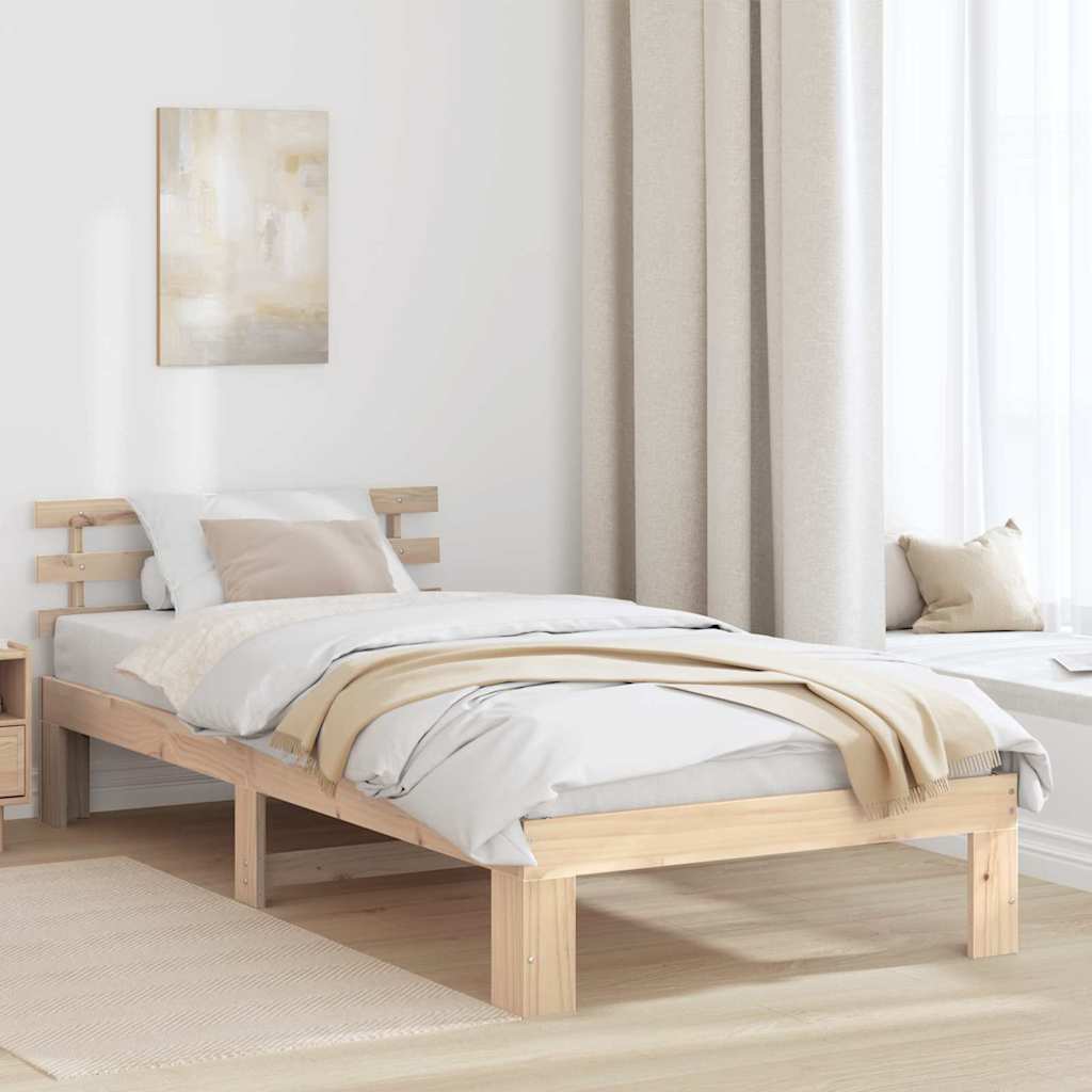 Krevetna konstrukcija Prirodna 80 x 200 cm Čvrsto borovo drvo