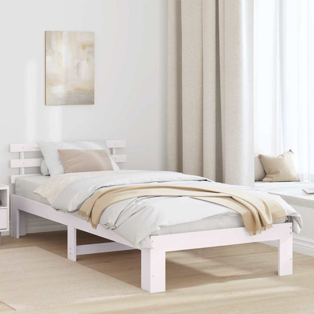 Krevetna konstrukcija Bijelo 80 x 200 cm Čvrsto borovo drvo