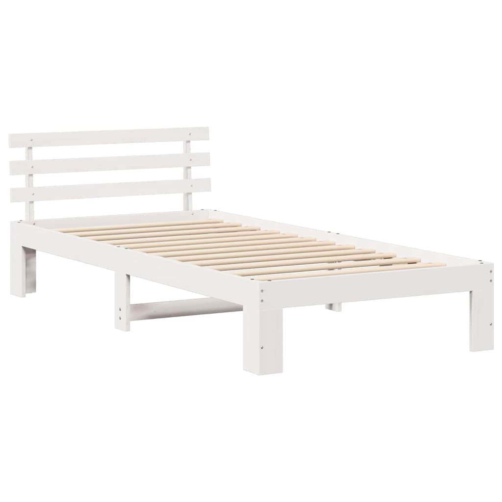 Krevetna konstrukcija Bijelo 80 x 200 cm Čvrsto borovo drvo