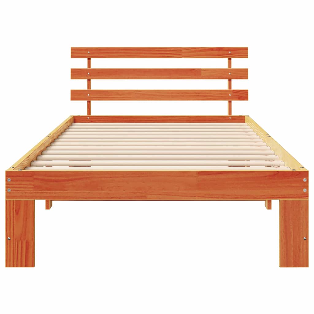 Krevetna konstrukcija s uzglavljem Vosak smeđa 75 x 190 cm
