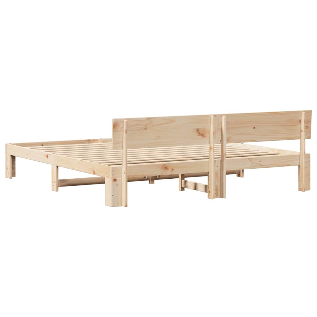 Krevetna konstrukcija Prirodna 200 x 200 cm Čvrsto borovo drvo
