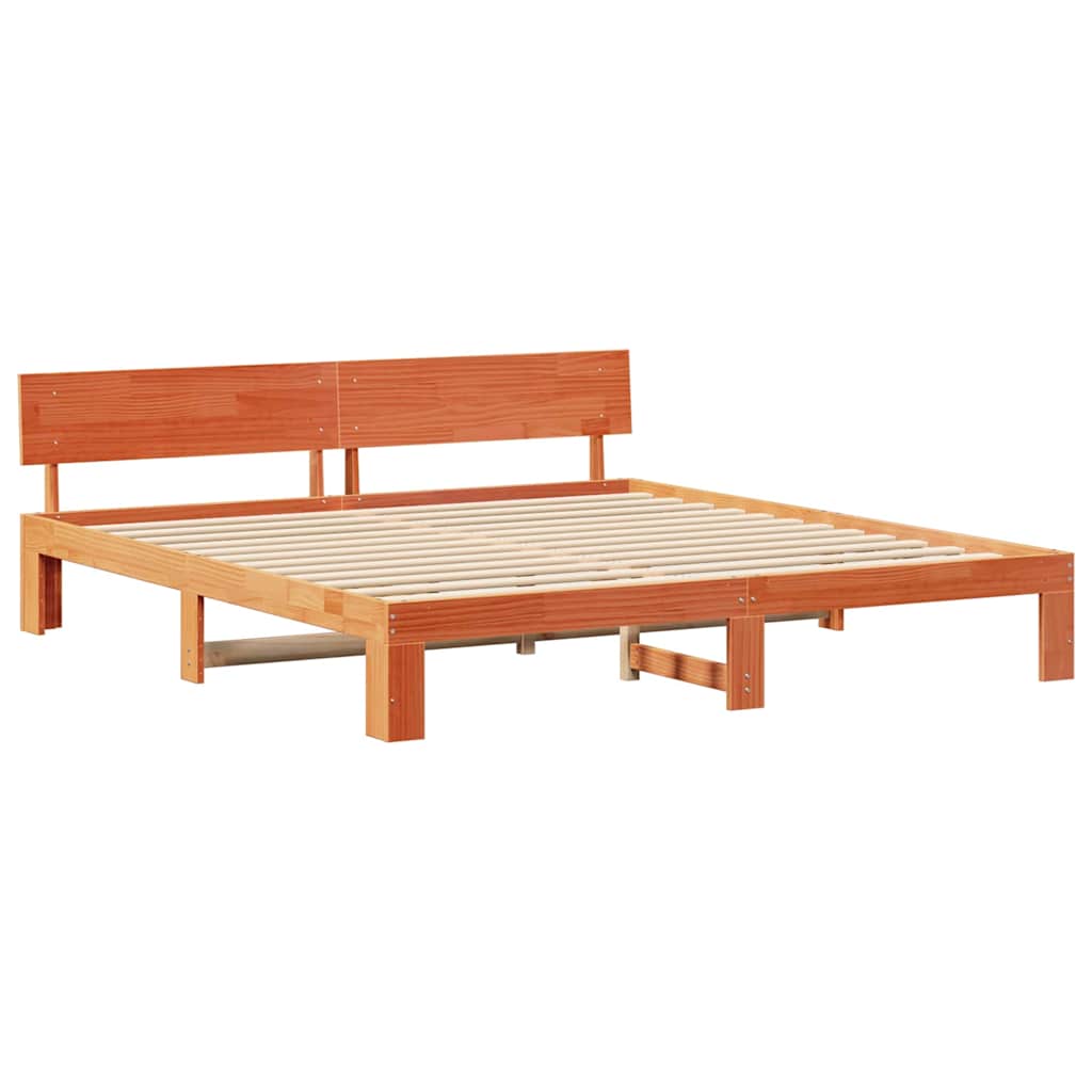 Krevetna konstrukcija s uzglavljem Vosak smeđa 200 x 200 cm