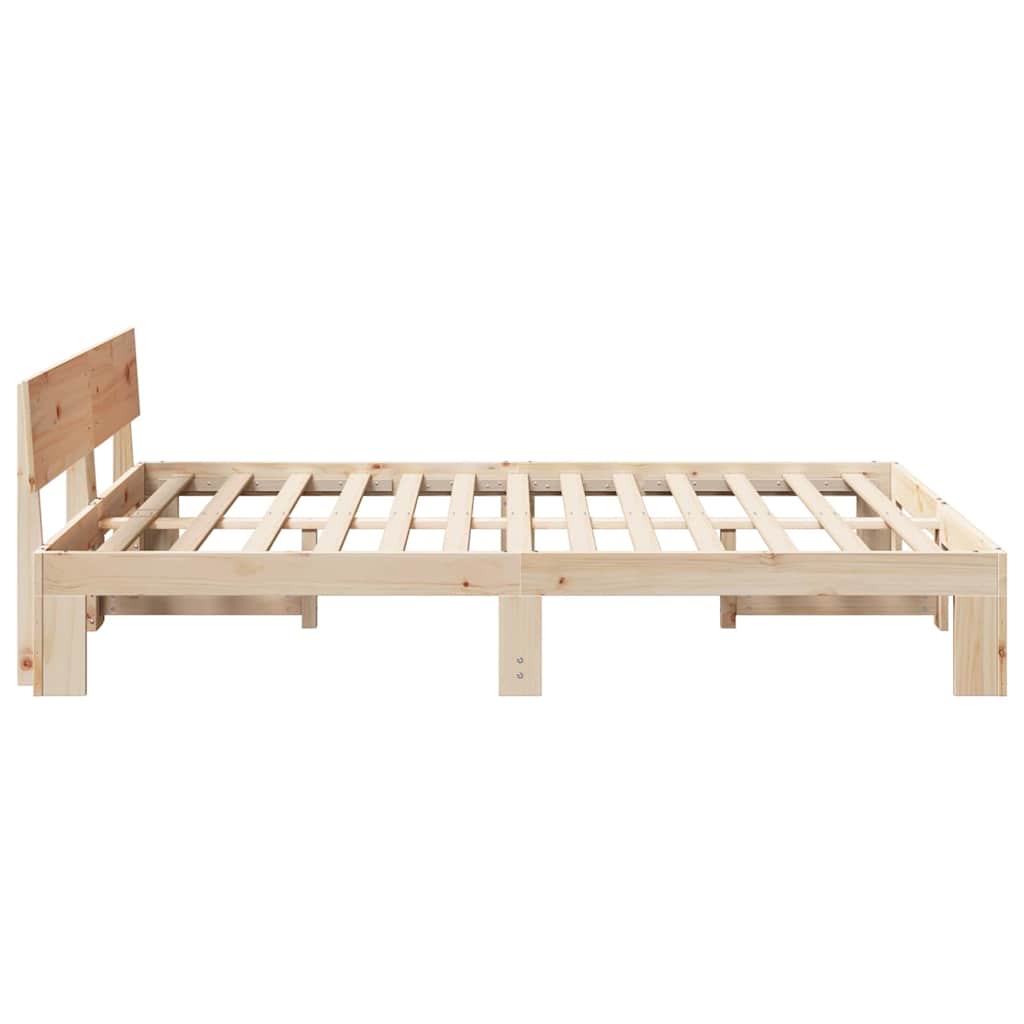 Krevetna konstrukcija Prirodna 150 x 200 cm Čvrsto borovo drvo