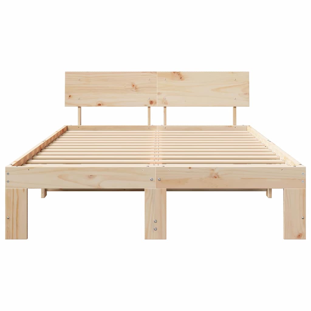 Krevetna konstrukcija Prirodna 135 x 190 cm Čvrsto borovo drvo