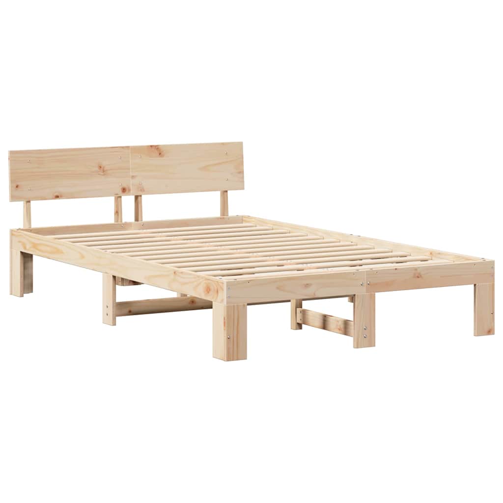 Krevetna konstrukcija Prirodna 120 x 190 cm Čvrsto borovo drvo