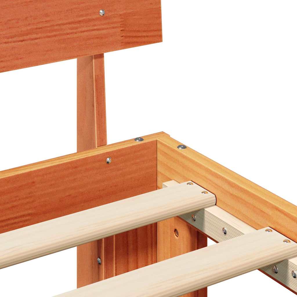Krevetna konstrukcija s uzglavljem Vosak smeđa 100 x 200 cm