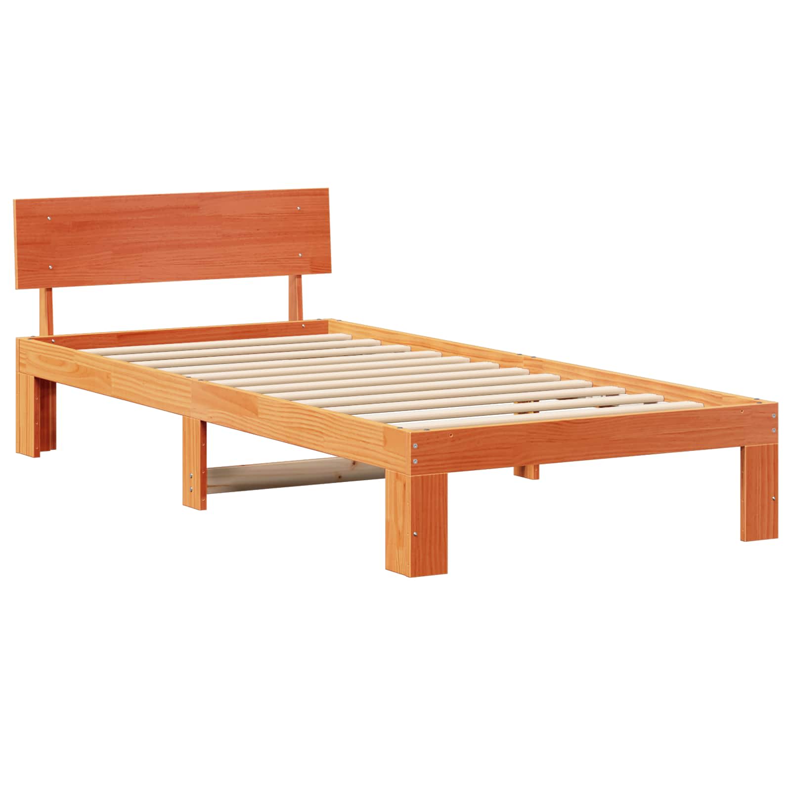 Krevetna konstrukcija s uzglavljem Vosak smeđa 90 x 200 cm